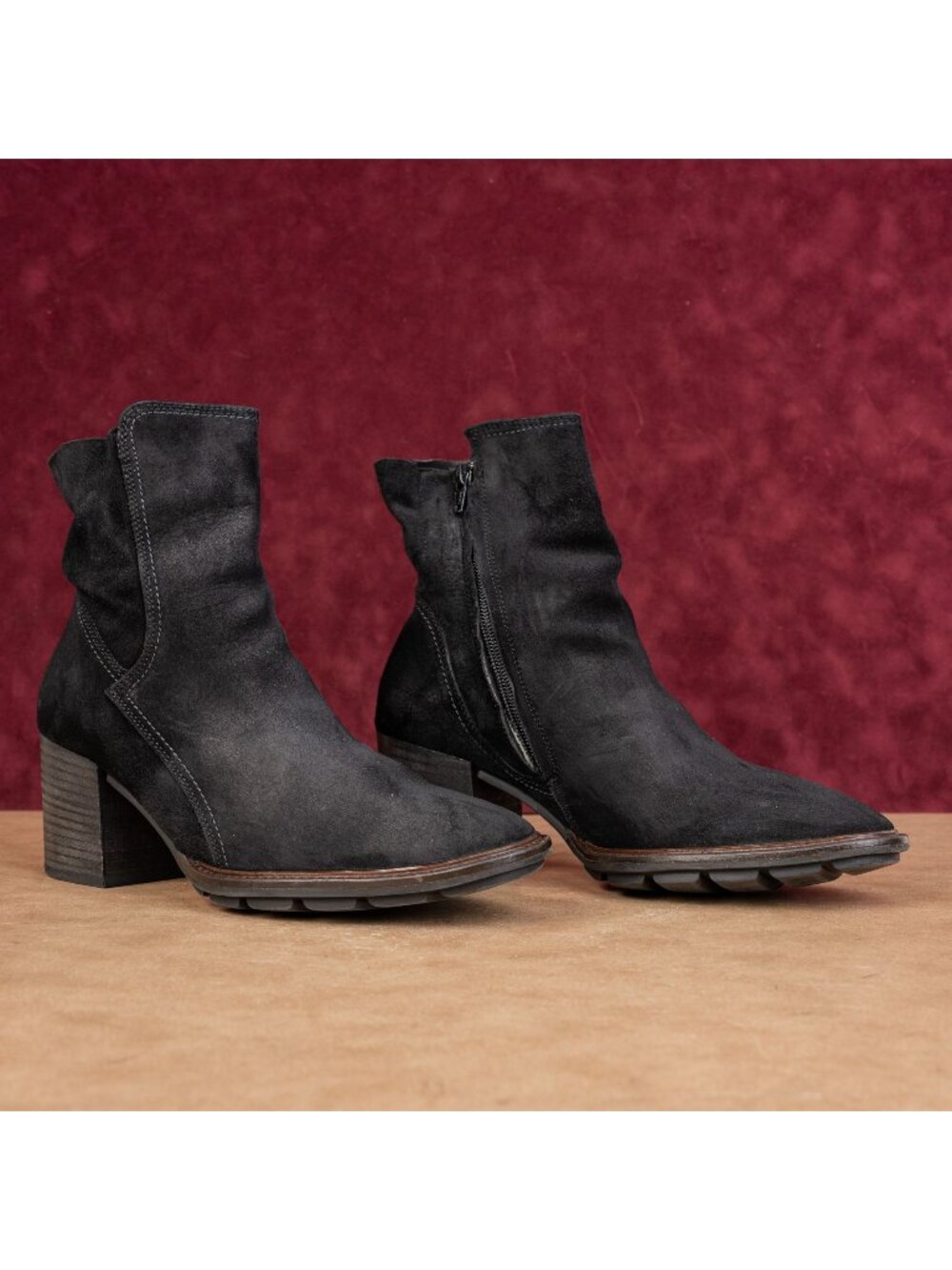 Paul Green Women Jules Fashion Western Black Suede Bootie Boots 9US 6.5UK
